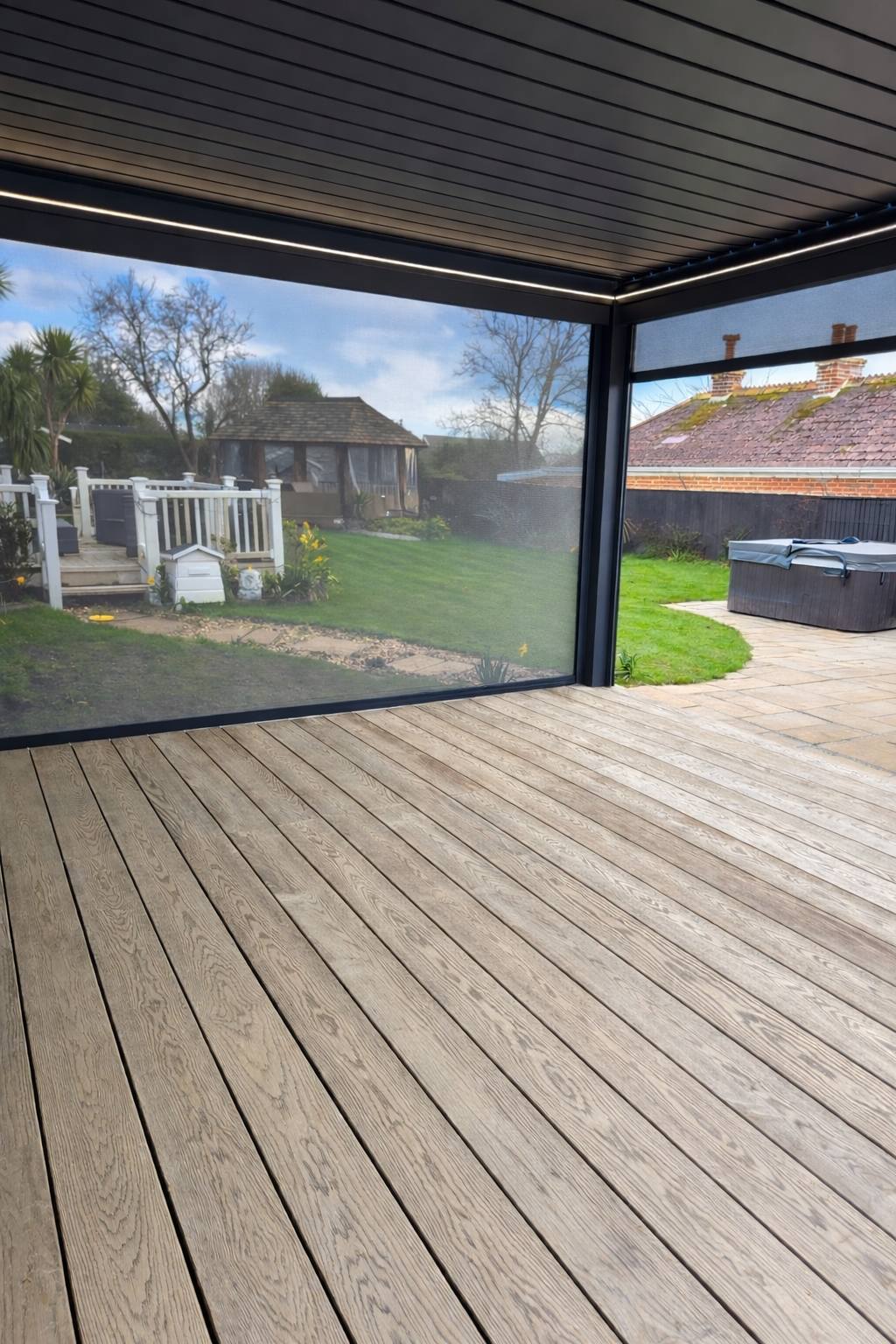 Millboard Limed Oak Composite Decking Installation with Pergola in Isle of Wight