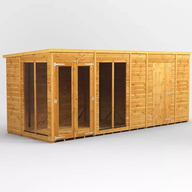 16 x 6 Pent Summerhouse Shed Combi