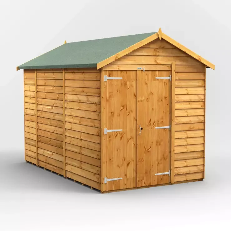 10 x 6 Overlap Apex Windowless Shed Double Doors 